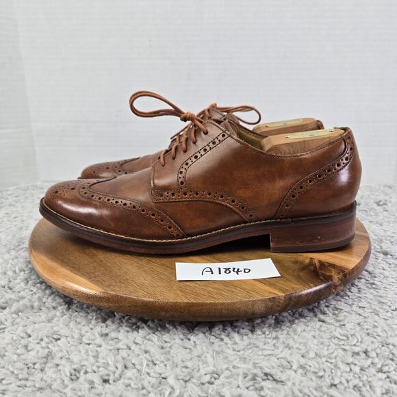 Cole Haan Grand Os Madison British Tan Brogue Office Career Wingtip Oxford Men 9 - Picture 1 of 13